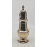 An Edwardian  silver baluster form sugar caster, by C J Vander Ltd, London 1936, height 19.7cm. (