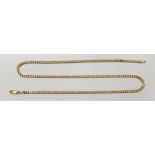 A 9ct. gold flat curb link chain, with lobster claw clasp, length 46cm. (7.0g) Chain width approx.