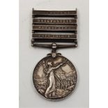 A four bar Queen Victoria South Africa medal, awarded 1350 Pt.A.R.Mitchell C.I.V., bars for