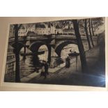 Christopher Richard Wynne Nevinson (13 August 1889 – 7 October 1946) Signed etching Le Pont Neuf