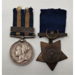 A Queen Victoria Egypt medal with Gemaizah 1888 bar, awarded 2291 Pte.W.Deacon. 1/Welch.R., with