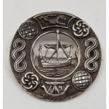 A Scottish Celtic design silver circular brooch, by Robert Allison, Glasgow 1950, diameter 47mm.