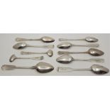 A collection of Scottish silver teaspoons, to include: An early 19th century Dundee assayed silver