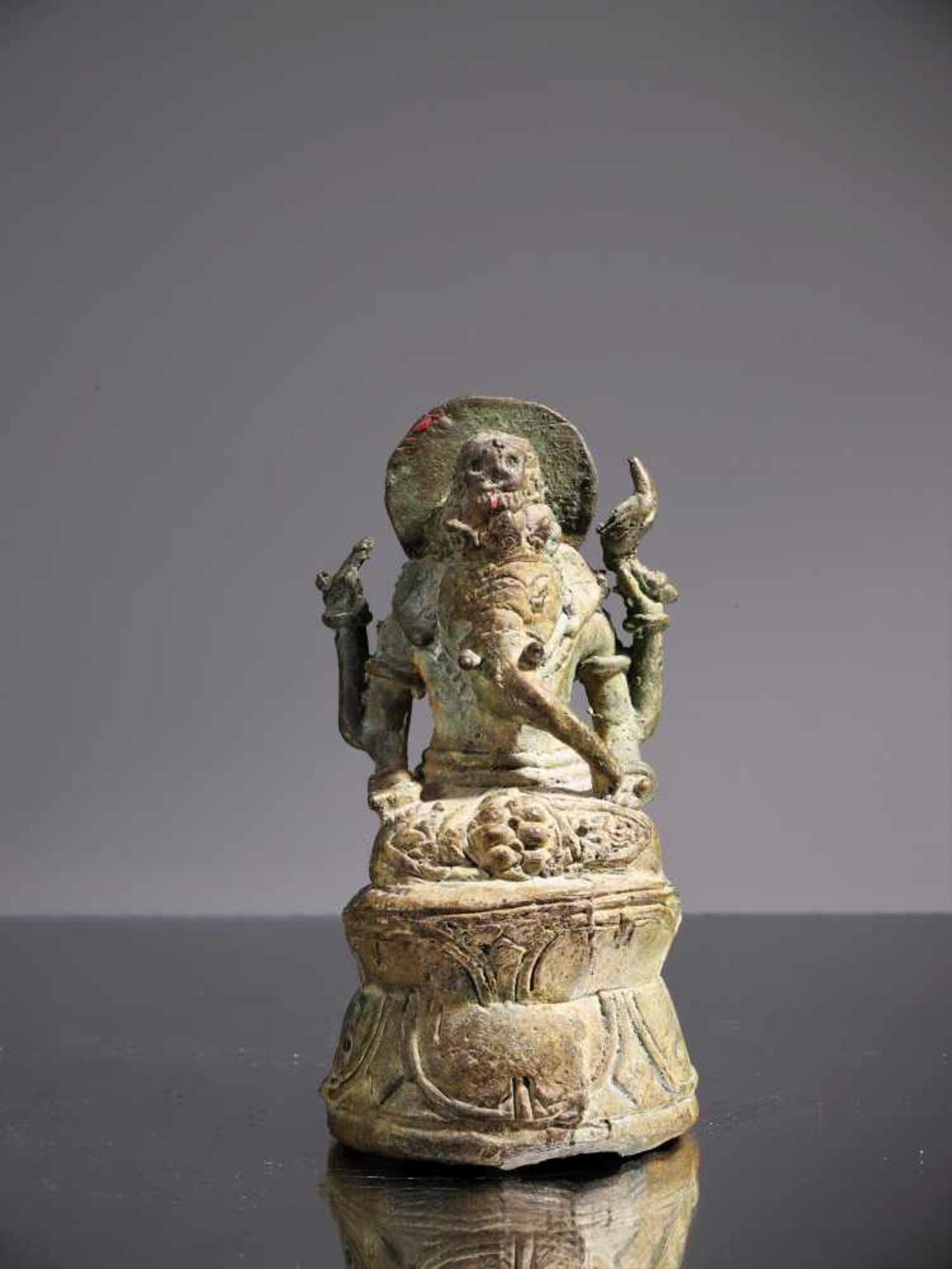 GANESHABronze,Indonesia , 14th century or laterDimensions: Height 11 cmWeight: 304 gramsGanesha