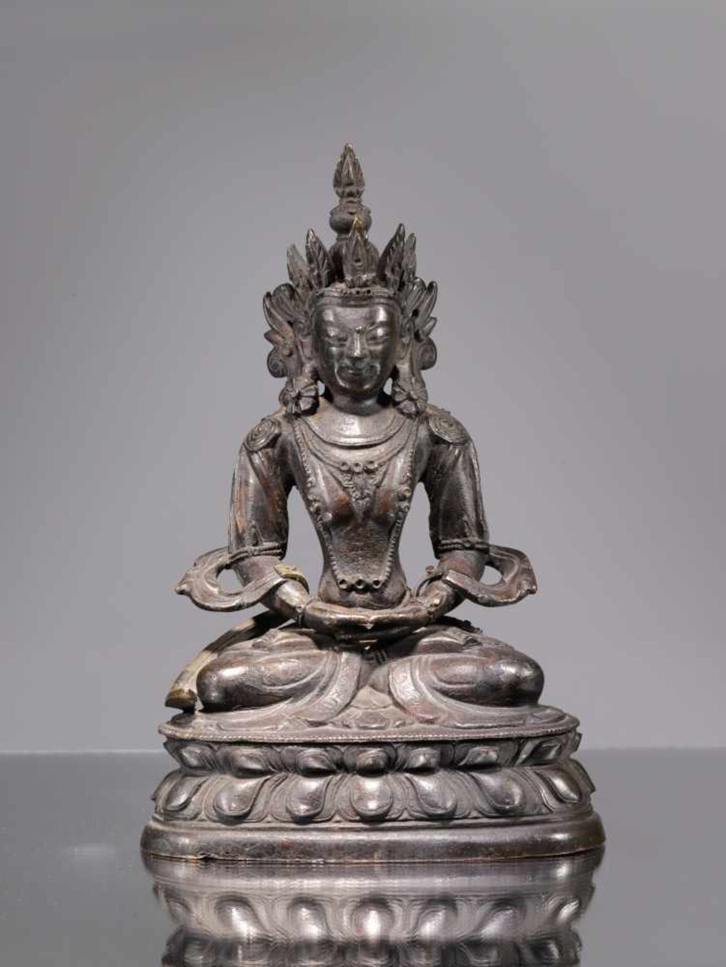 AMITAYUSBronzeChina , 18th centuryDimensions: Height 18 cmWeight: 1210 gramsSeated on double lotus