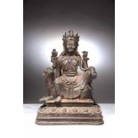 LARGE MANJUSHRI RIDING A DHARMA LION