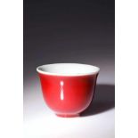 A RUBY-RED GLAZE CUP