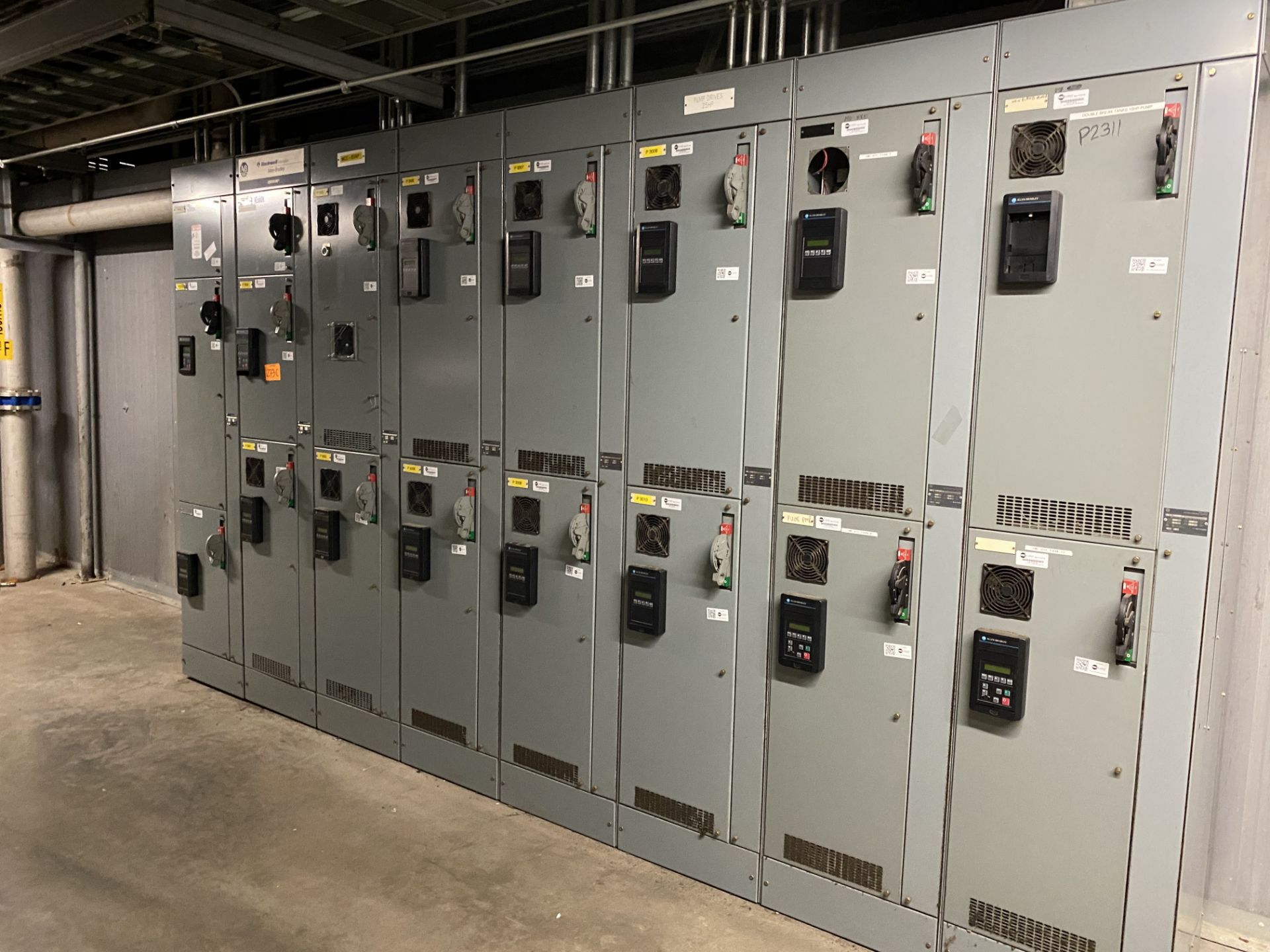 8 Sections Allen Bradley Centerline Drive Control Panel with 14 AB VFS, Located In: Mezzanine