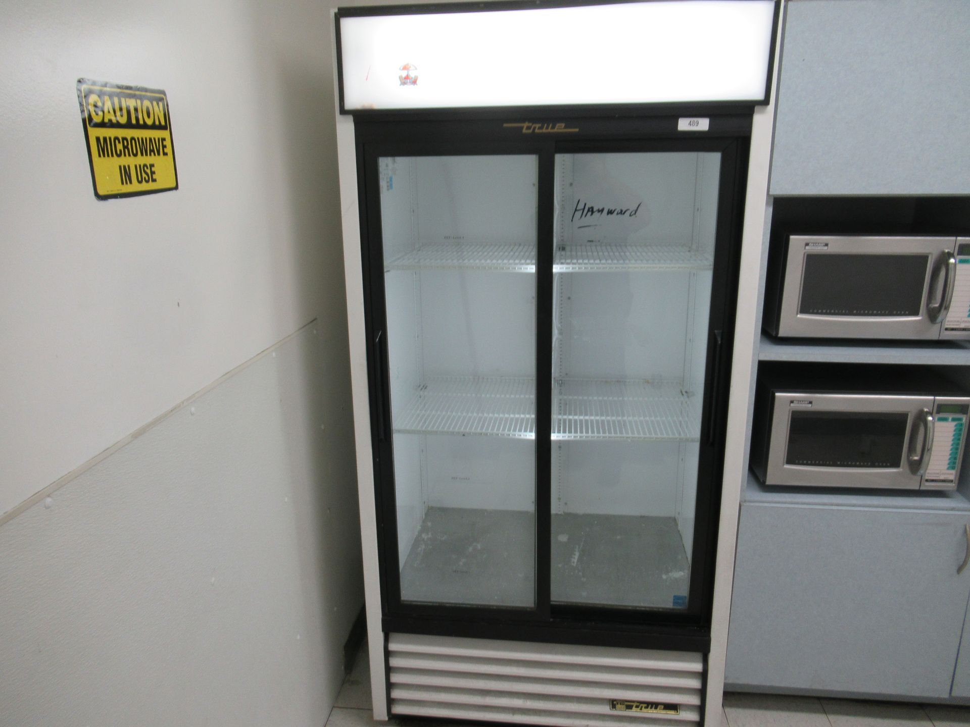 TRUE 2-Door Reach In Refrigerator, Model GDM-33, Located in: Office Break Room - Rigging Fee: $ 100
