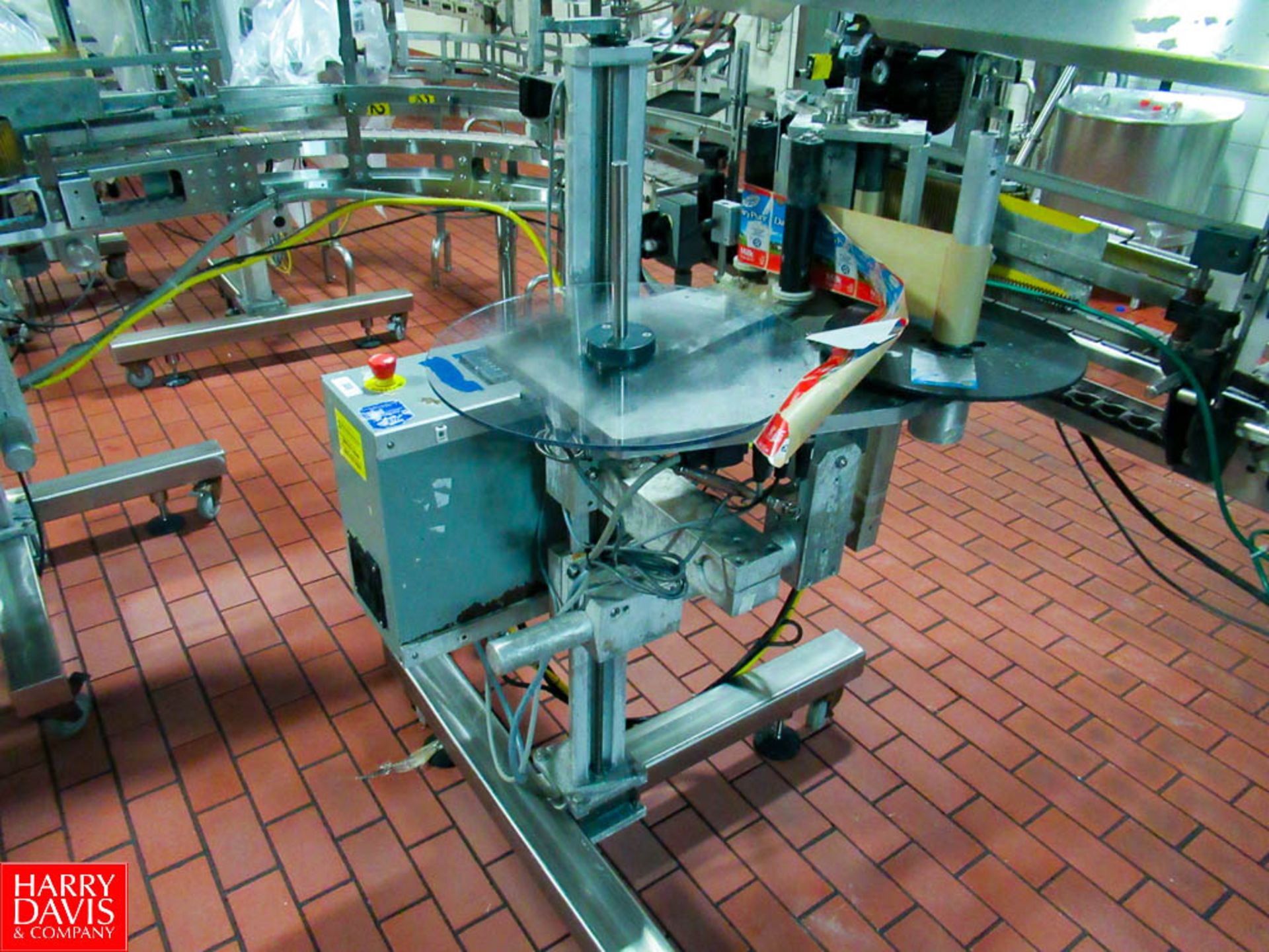 WS Packaging Label Applicator Mobile Base, Model ASD Compact, 110V, With AB Micrologix Control