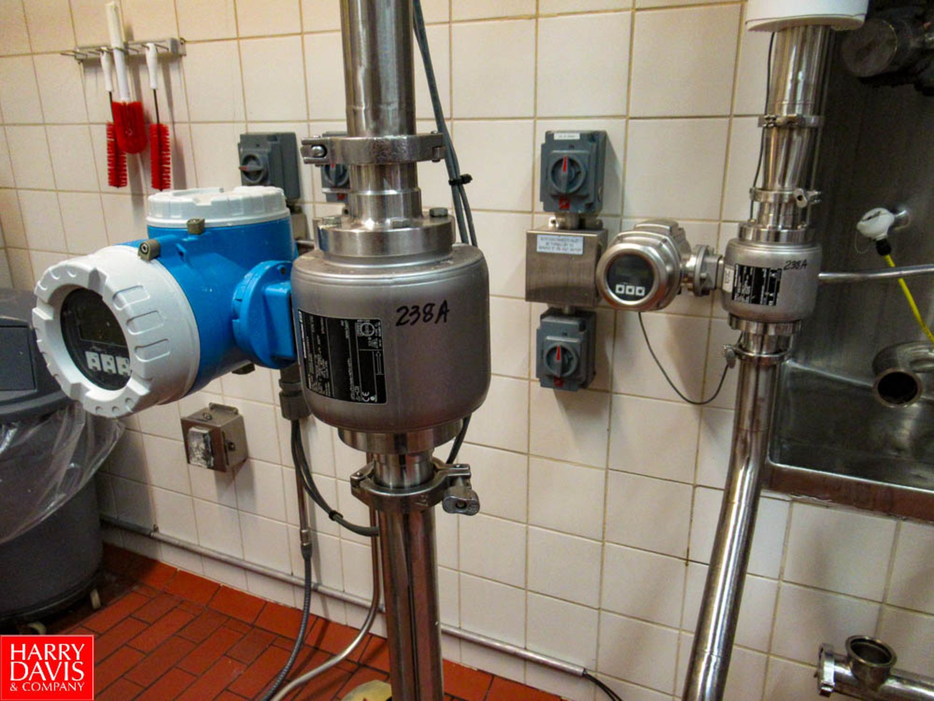 Endress +Hauser Electromagnetic Flow Meters, Model: Promag 53H ; 50H, Located In: Cream Silo
