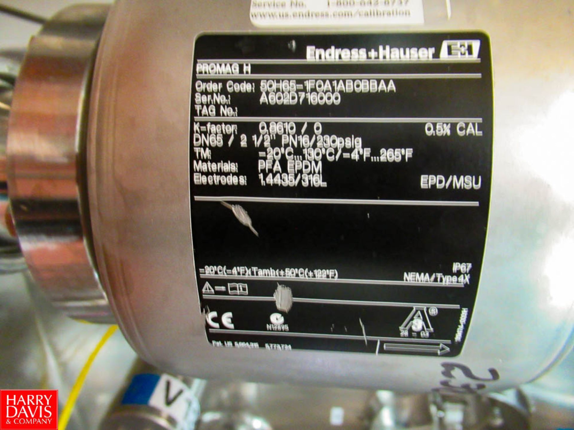 Endress +Hauser Electromagnetic Flow Meters, Model: Promag 53H ; 50H, Located In: Cream Silo - Image 3 of 3