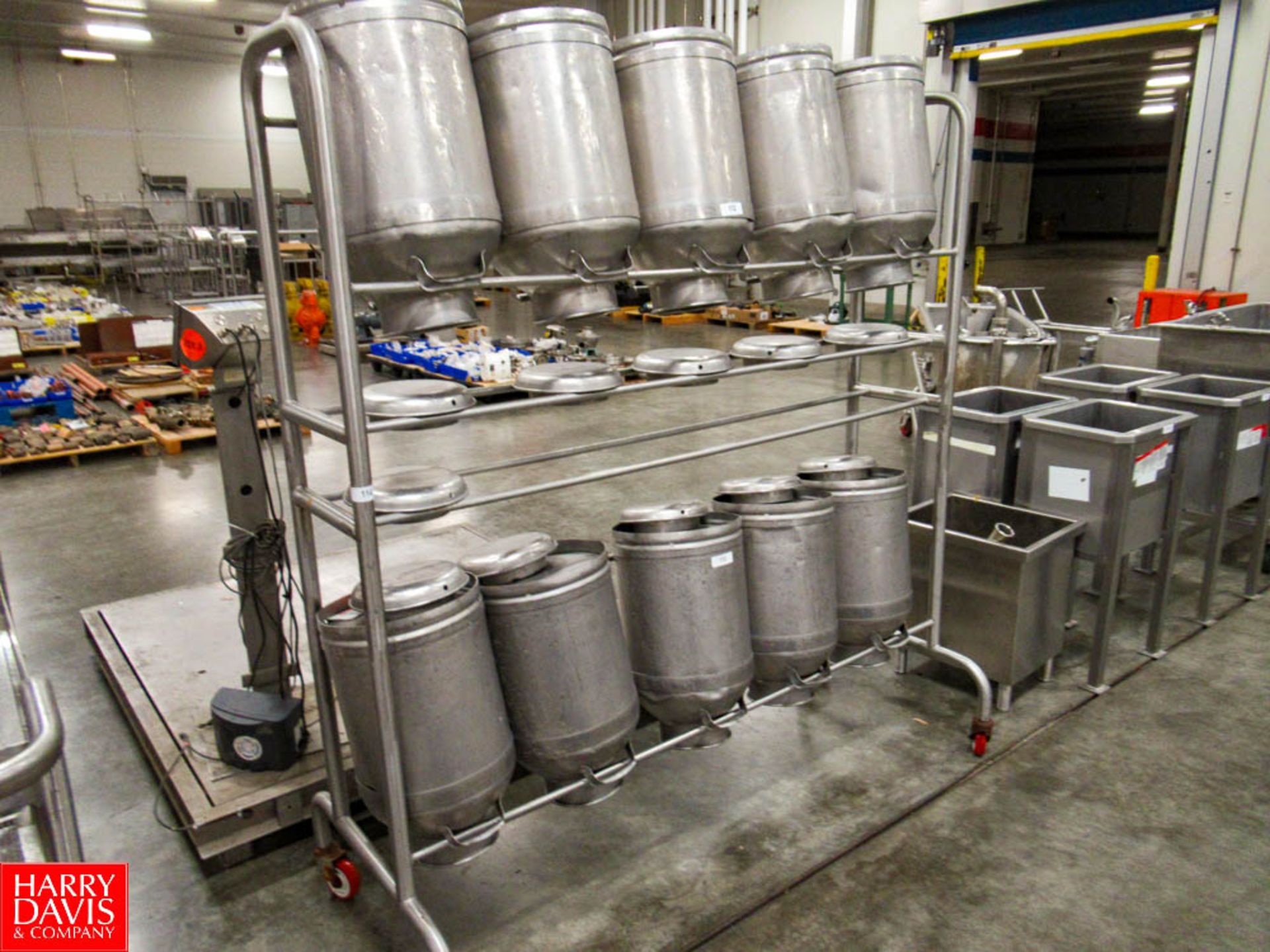 Mobile Milk Can Rack, Located In Dry Storage - Rigging Fee: $ 100