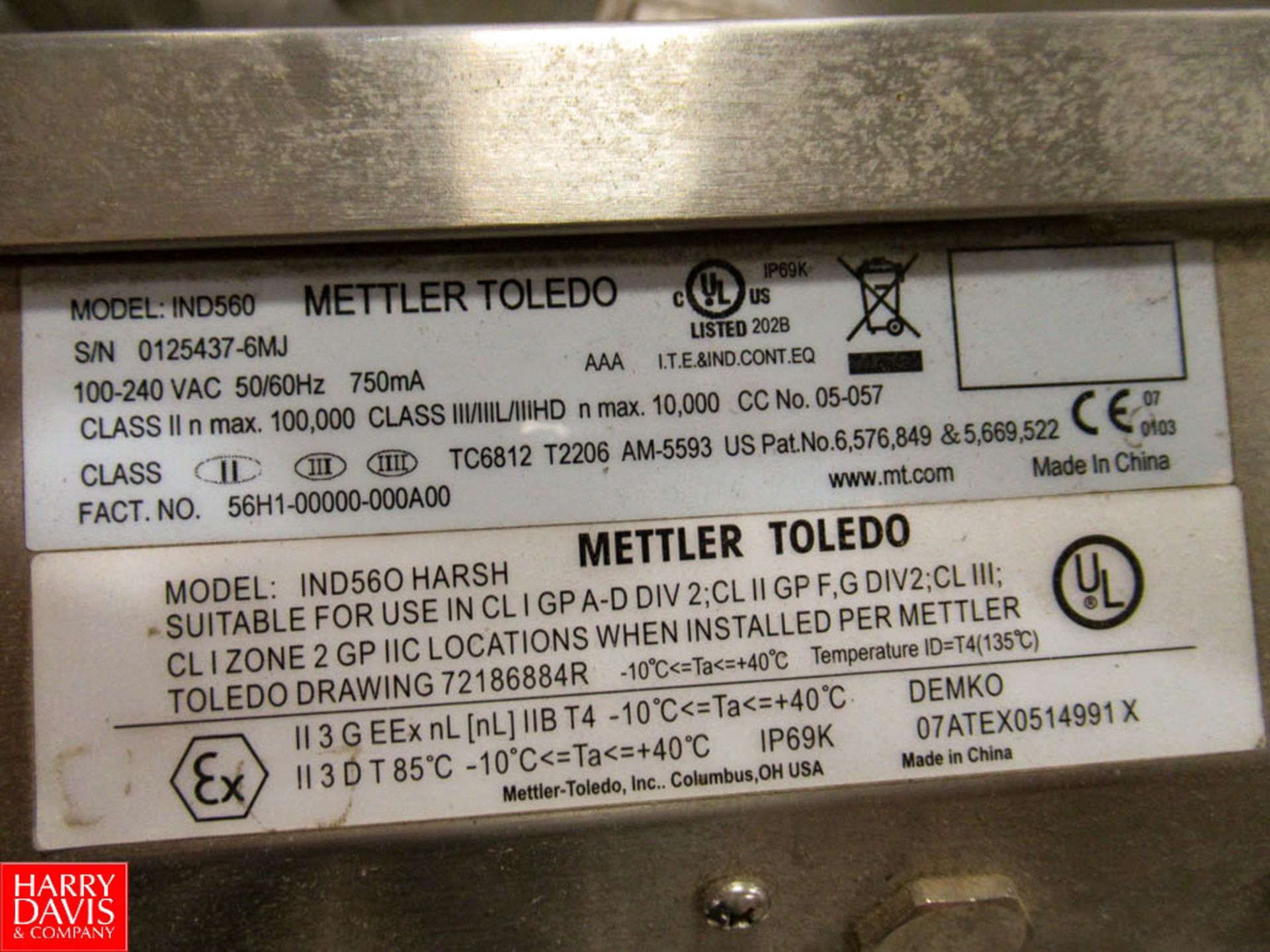 Mettler Toledo Pallet Scale, Model: IND560 SN: 125437-6MJ Located In: Dry Storage - Rigging Fee: $ - Image 3 of 3