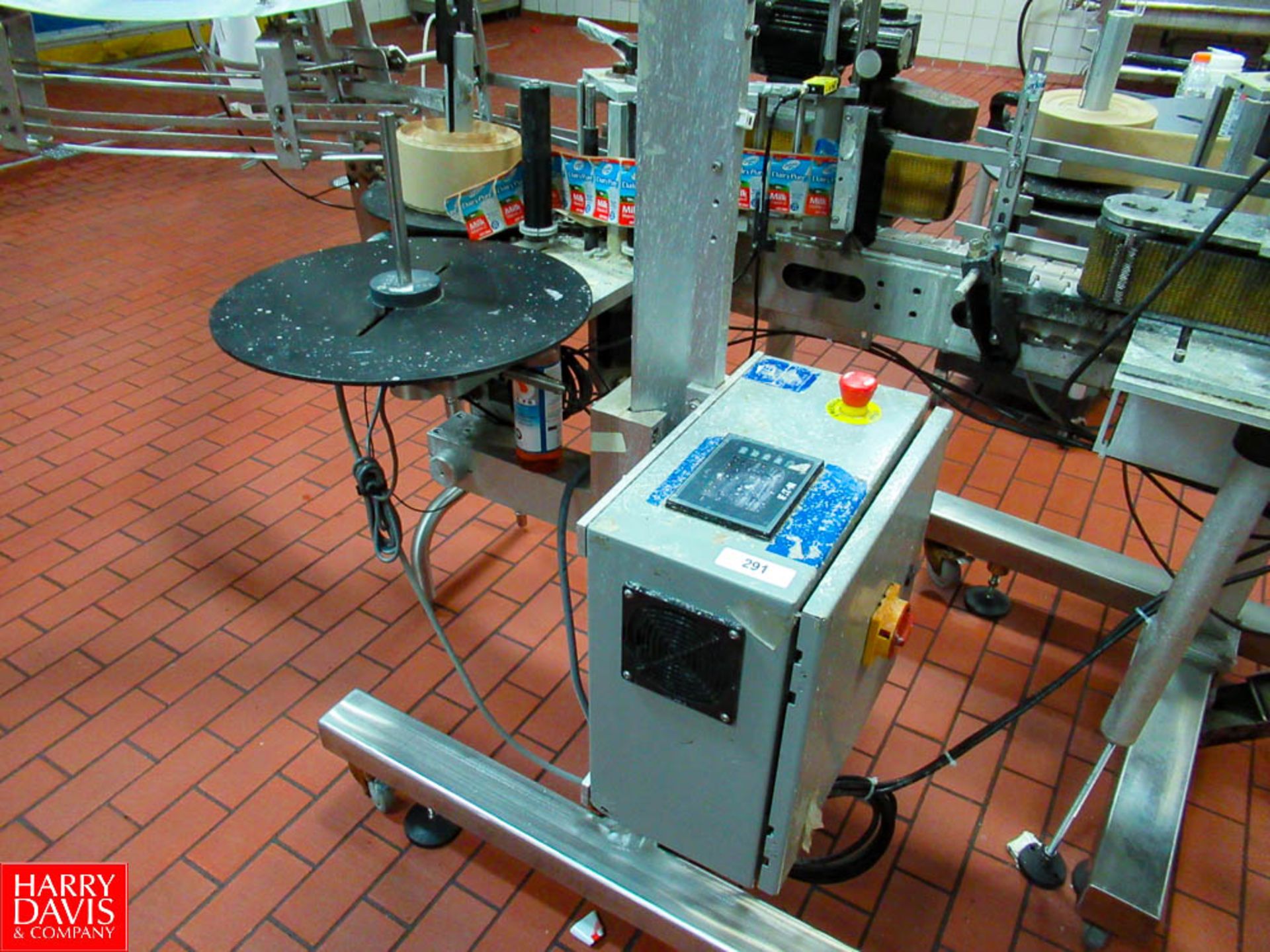 WS Packaging Label Applicator Mobile Base, Model ASD Compact, 110V, With AB Micrologix Control