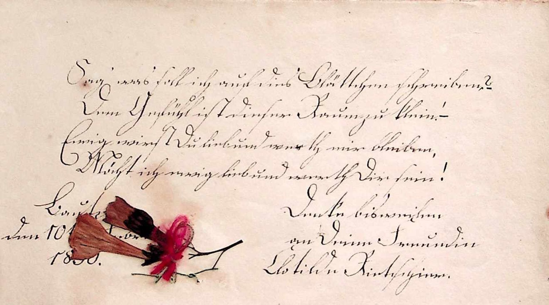 Wnsche, Louise.Souvenir. Dt. Handschrift auf Papier. Bautzen1834-1836. 90:156 mm. 24 Bll. mit 24