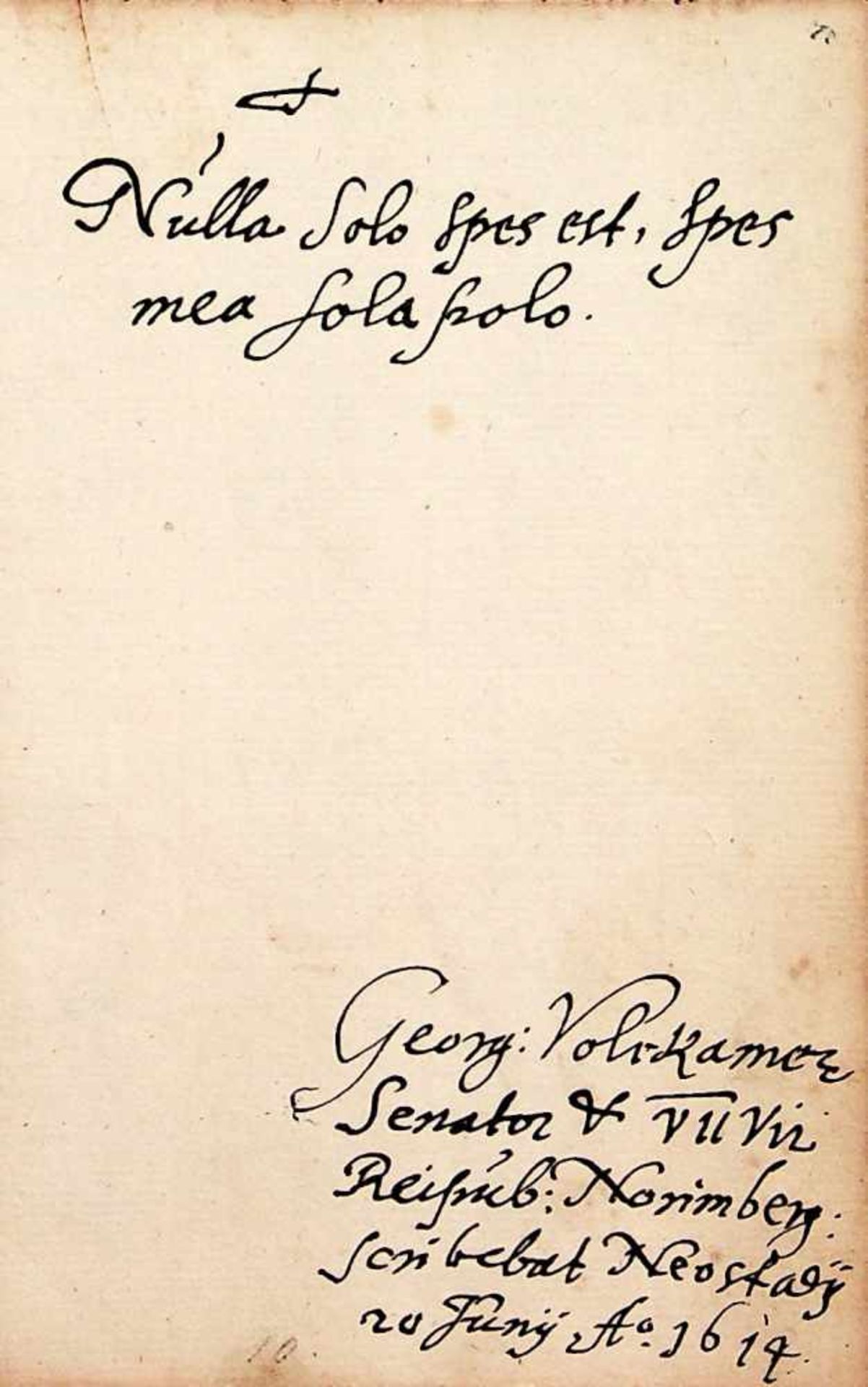 Hagen, Johann Georg.7 Bll. aus seinem Stammbuch mit 7 Eintr„gen.Latein. u. griech. Handschrift auf