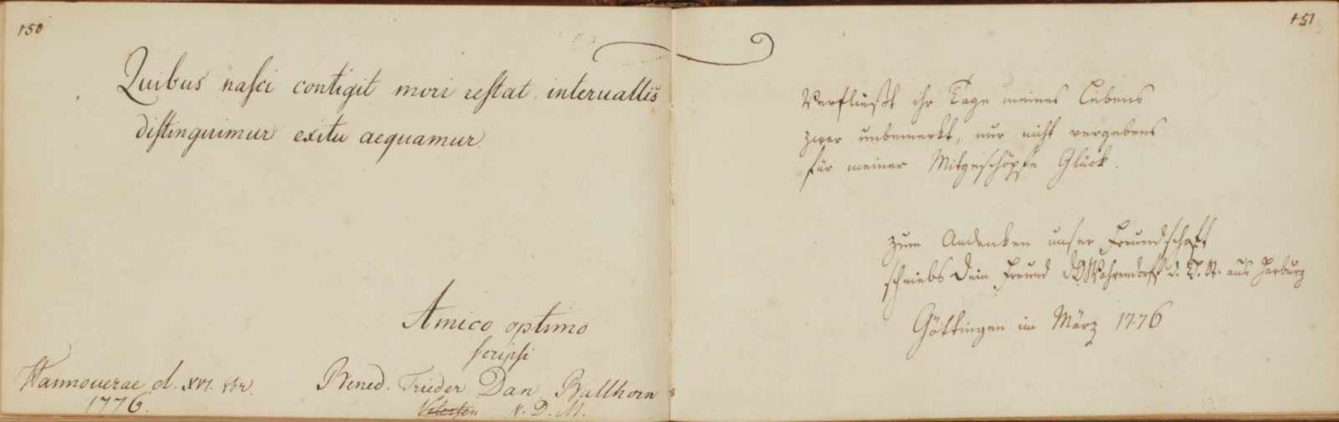 Schlegel, Georg Adolph Bonaventura.Fautoribus et amicis Sacrum. Vorwiegend dt. u.latein. Handschrift