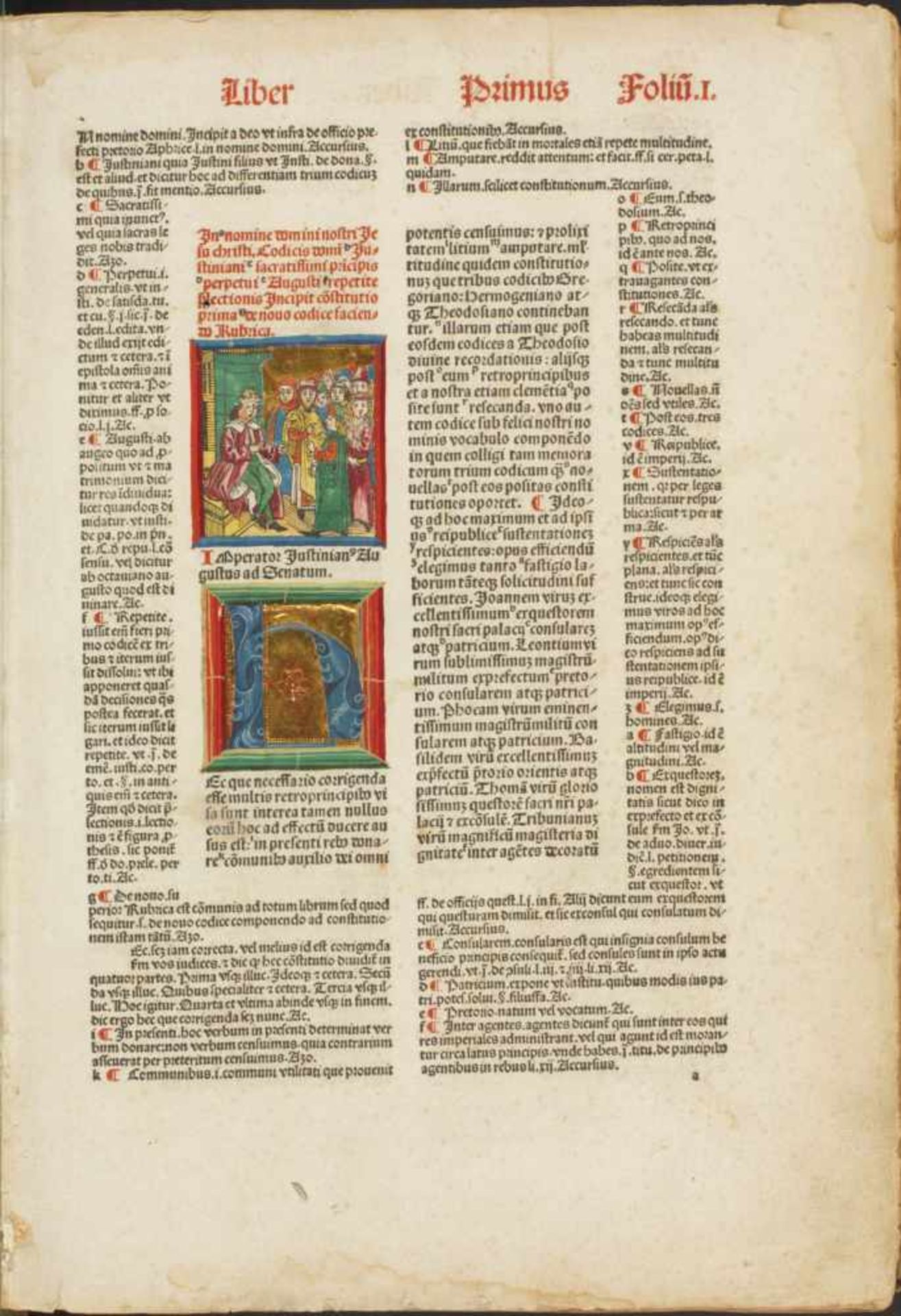 Justinianus.Codex. Mit der glossa ordinaria des FranciscusAccursius. Nrnberg, Anton Koberger, 30.