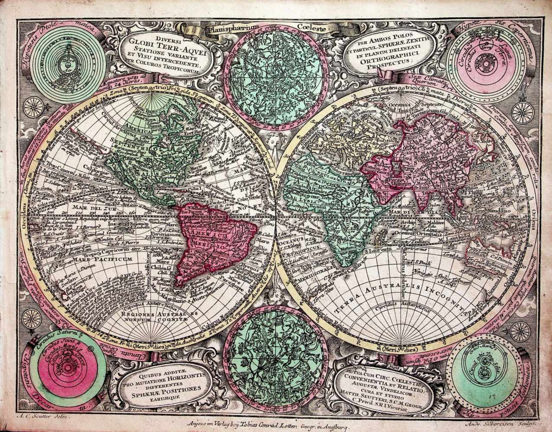 Kiepert, H., C. Gr„f, A. Gr„f u. C. Bruhns.Hand-Atlas der Erde und des Himmels. In siebzigBl„ - Bild 3 aus 3