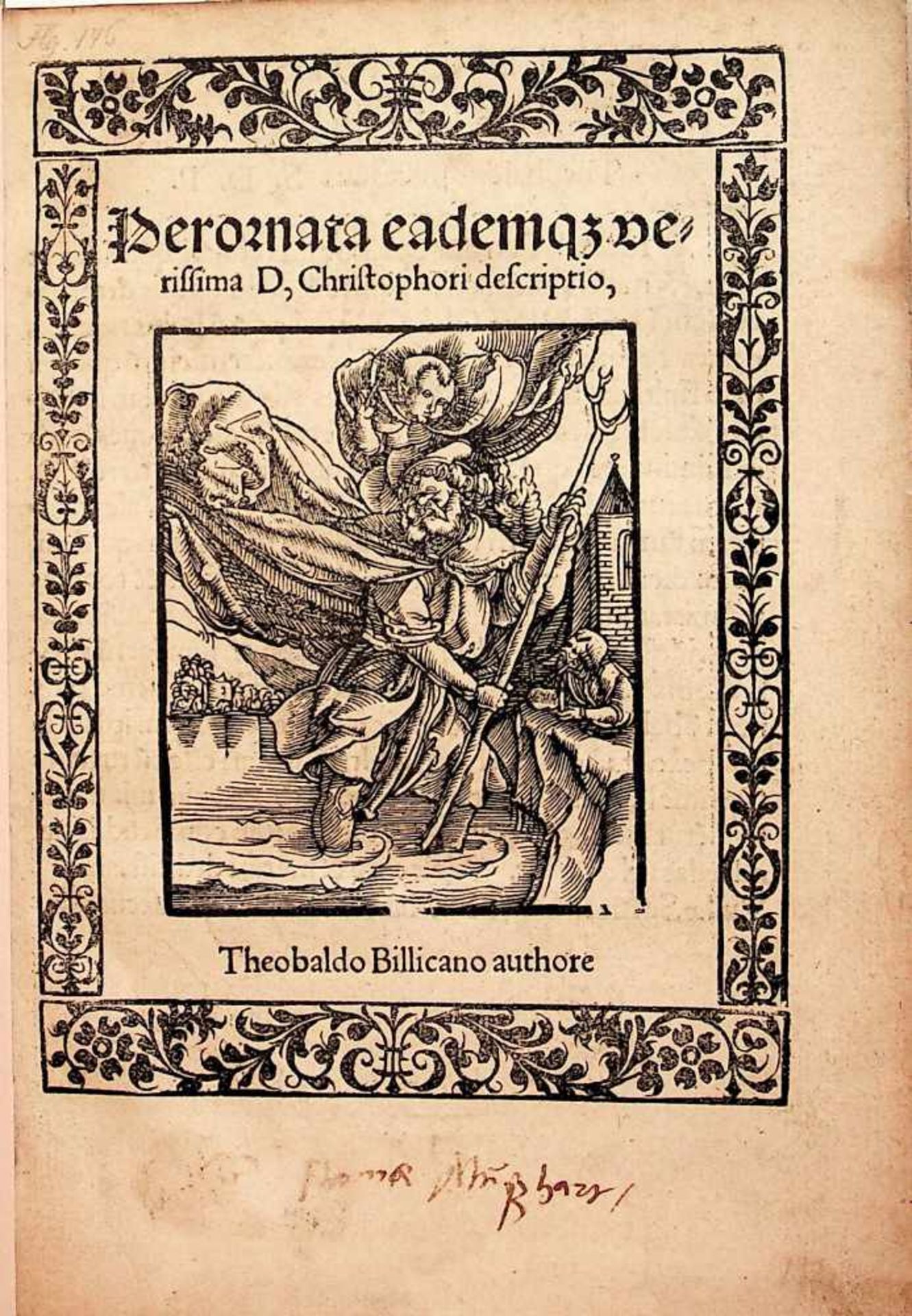 Billicanus, Theobald (d. i. Diepold Gerlacher).Perornata eademq(ue) verissima D, (!)Christophori