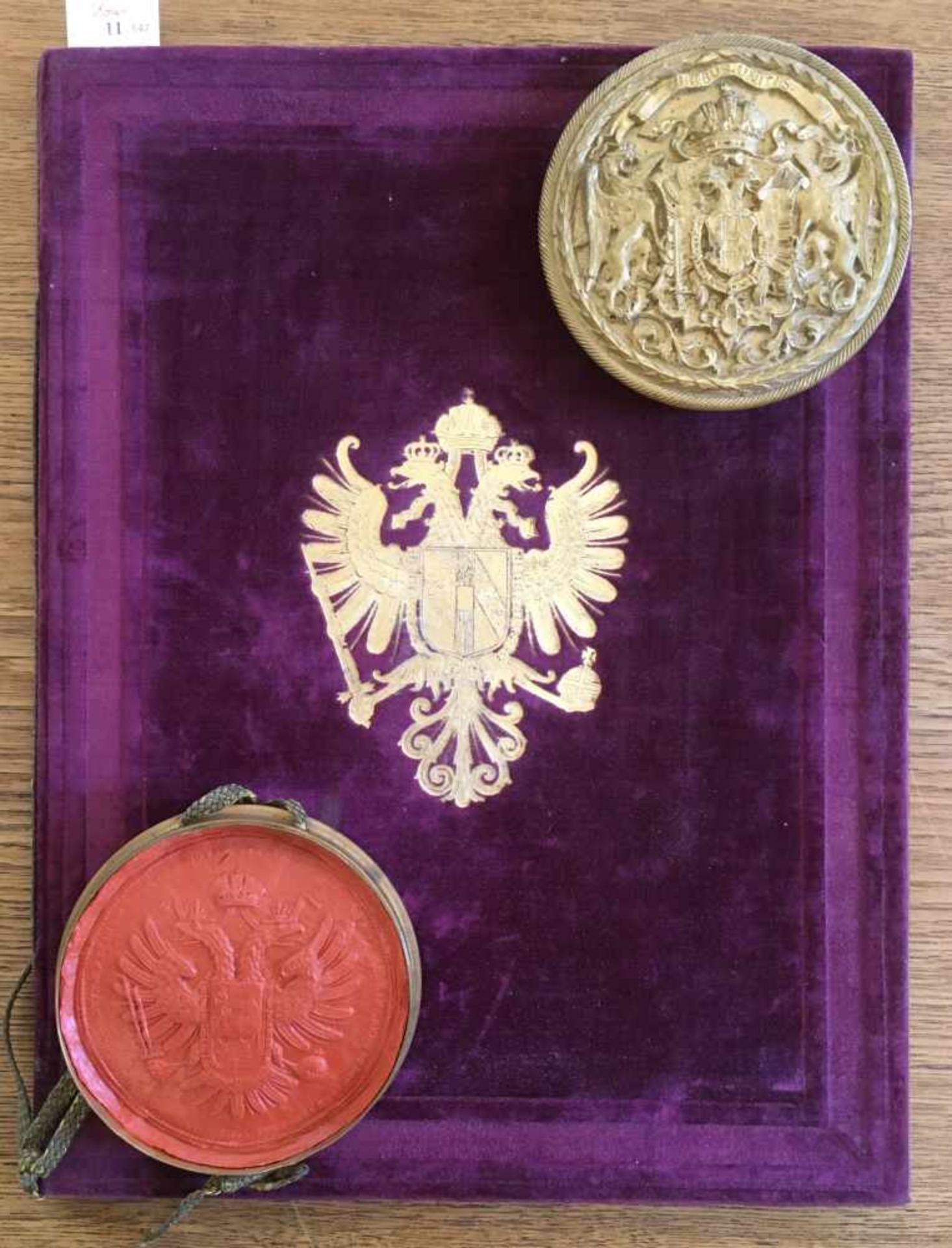 Franz Joseph I., Kaiser v. ™sterreich u. K”nig v. Ungarn.Adelsbrief frIgnaz Ritter von Zw”lf,