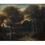 Barend Cornelis Koekkoek (1803-1862), In the manner ofLandscape with a riderOil on panel signed 'B C