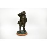 Louis Oury (Late 19th-early 20th century)ZootBronze sculpture with brown and green patina. Pink
