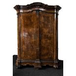 Mid-18th century Austrian workBaroque armoire, known as Maria Teresienschrank Walnut and burr walnut