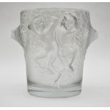 Lalique FranceGanymede wine coolerMoulded pressed satin matte crystal trial. Signed Lalique