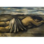 Frans Masereel (1889-1972)Nude lying on a beach, 1957Oil on canvas. Monogrammed and dated at lower