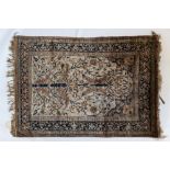 Silk rug, Persia, Tabriz or HerizSilk rug, Persia, Tabriz or Heriz (?), ca. 1880, cream-coloured