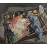 Maurice Leclercq (Born in 1919)The palette, 1987 Oil on Masonite. Signed at lower right. Framed.
