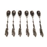 Prince Bojidar Karageorgevitch (1861-1908)Set of 6 Art Nouveau teaspoonsSilver with stylized