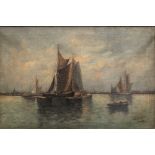 Auguste Musin (1852-1923)Port in HollandOil on canvas. Signed at lower right, located "…of