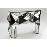 Olivier de Schrijver (Born in 1958)Diamond barBar forming a console of weathered mirror, signed