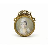 C. Danty (19th century)Portrait of a young womanMiniature on ivory. In a gilt bronze frame. Signed