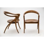 Olivier de Schrijver (Born in 1958)Ode to womenTeakwood armchair. Ode design stamp, signed and