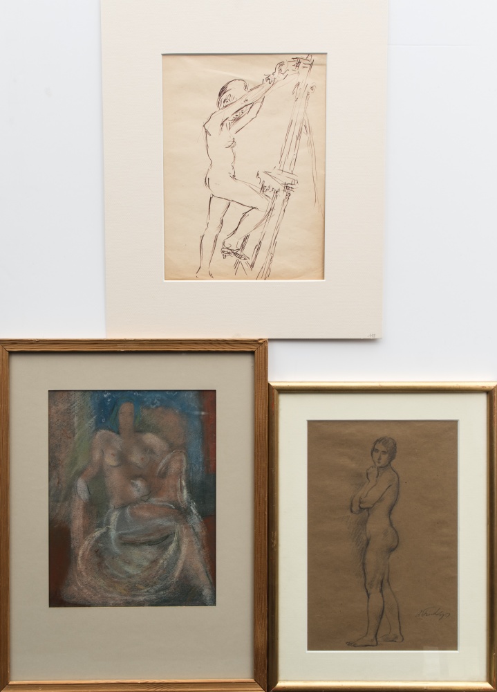 Léonide Frechkop, Ghislaine Honderick, Suzanne Van DammeFemale nudes (4)Lot of three signed drawings - Image 2 of 3