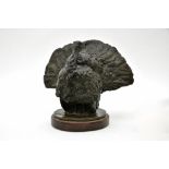 Domien Ingels (1881-1946)TurkeyBronze sculpture with brown patina. Wood stand. Mark belonging to the