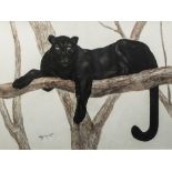 Georges Lucien Guyot (1885-1973)Panther in the branchesBrown pastel and charcoal. Signed at lower