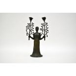 Gustave Gurschner (1873-1971)ChandelierBronze with two arms depicting a woman with her chest