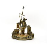 Mid-19th century French workNeogothic desk topper, for use as inkwell or match striker.Bronze,