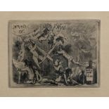 Félicien Rops (1833-1898) Etching lessonEau forte. Signed in red. Mark in pencil at the bottom E 569