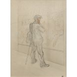 Armand Rassenfosse (1862-1934)Man in front of a lingerie shop/Man smokingTwo-sided drawing in pencil
