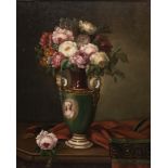 John Moreau (19th century)Still-life of a vase of flowers, 1885Oil on canvas. Signed and dated at