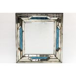 Olivier de Schrijver (Born in 1958)VeniceRectangular mirror decorated with blue mirrors with