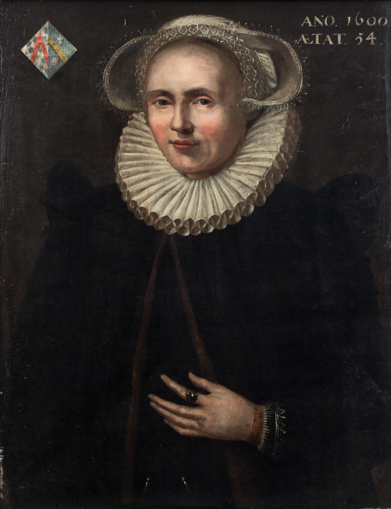 Dutch school, ca. 1600Portrait of a ladyOil on panel. In a wood frame. 62 x 48 cm