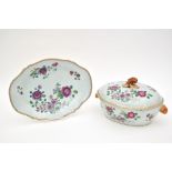 Indies CompanyLidded terrine with its dishPorcelain with multi-coloured enamel décor. 21 x 38 x 28