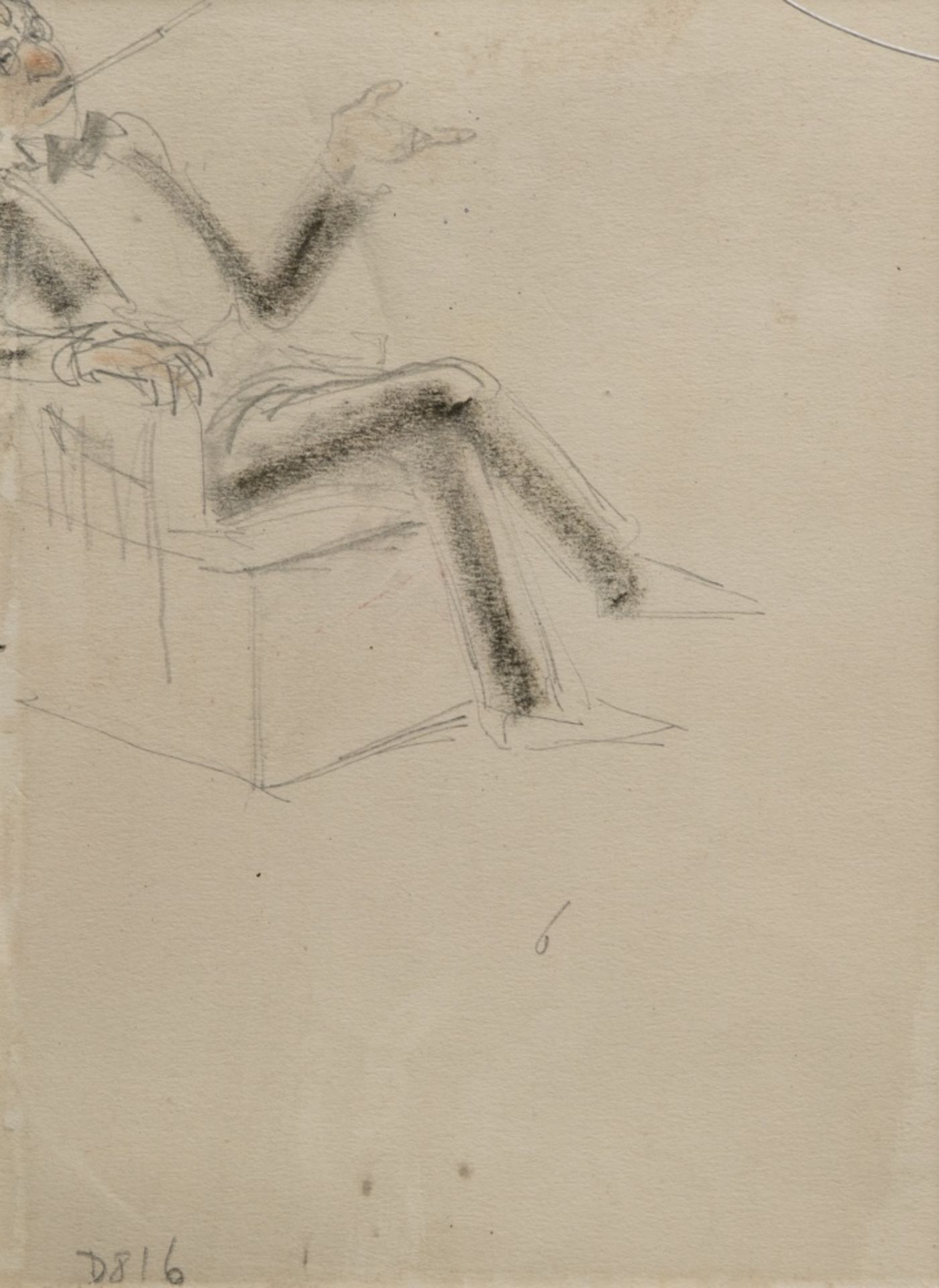 Armand Rassenfosse (1862-1934)Man in front of a lingerie shop/Man smokingTwo-sided drawing in pencil - Image 2 of 2